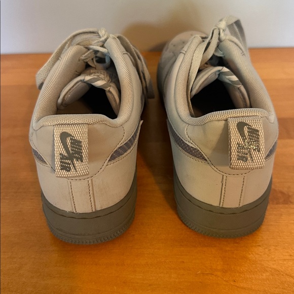 Mens Nike Air Force One Shoes Gray with Orange Size 10.5 - Picture 6 of 9